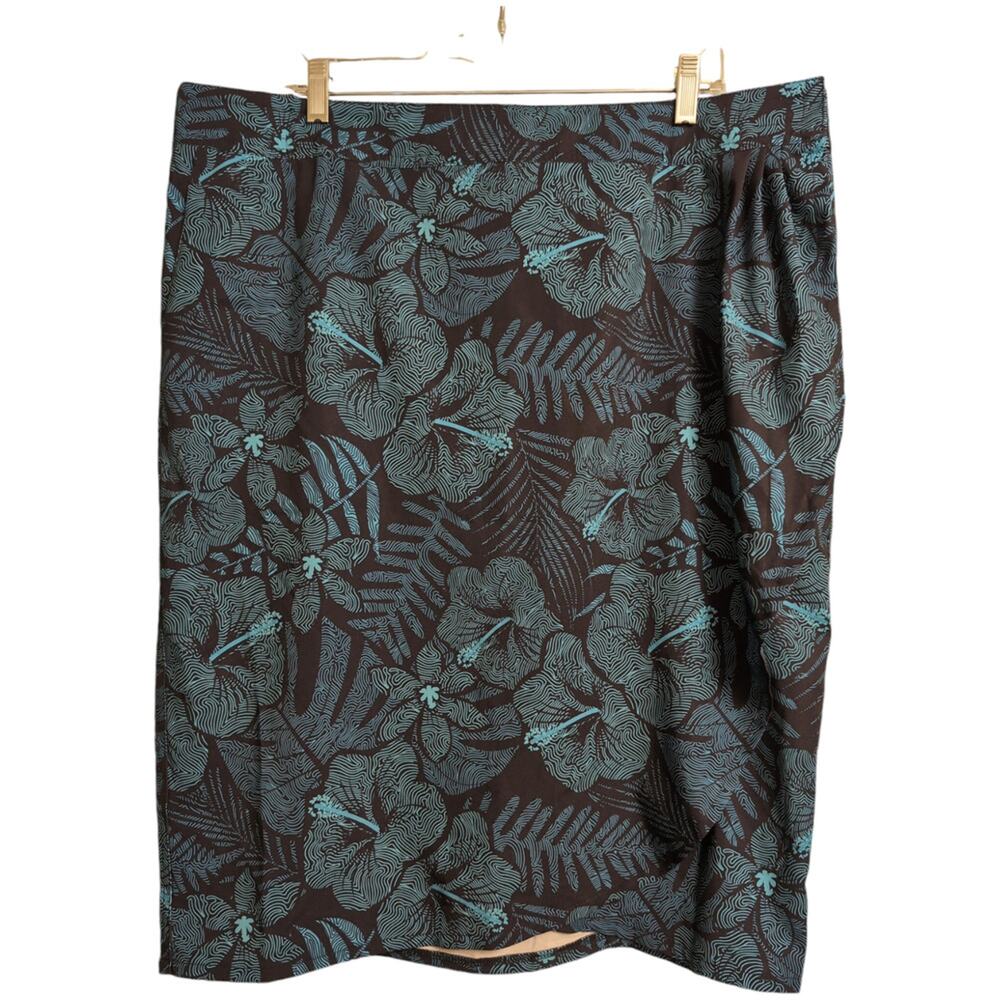 RipSkirt Hawaii Maui Moonlight Blue Wrap Knee Length Skirt Size XXL